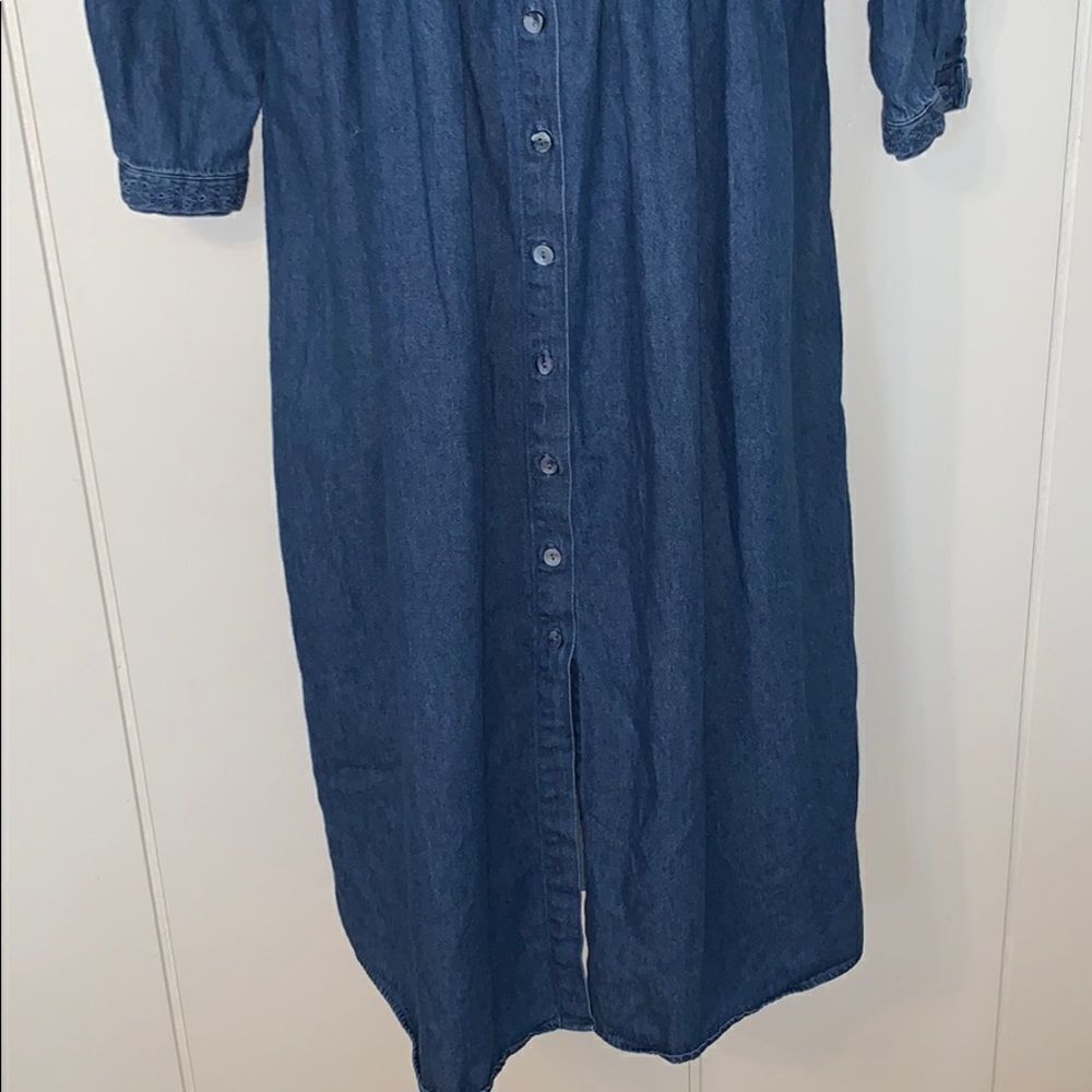 Vtg 90s Robbie Bee pleated bodice denim dress‎ - Picture 5 of 8